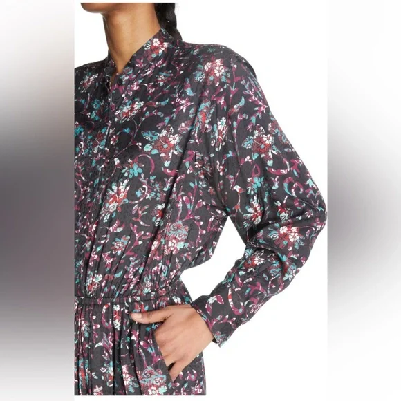 Isabel Marant Etoile Okleya Floral High-Low Midi-Dress - Picture 7 of 8